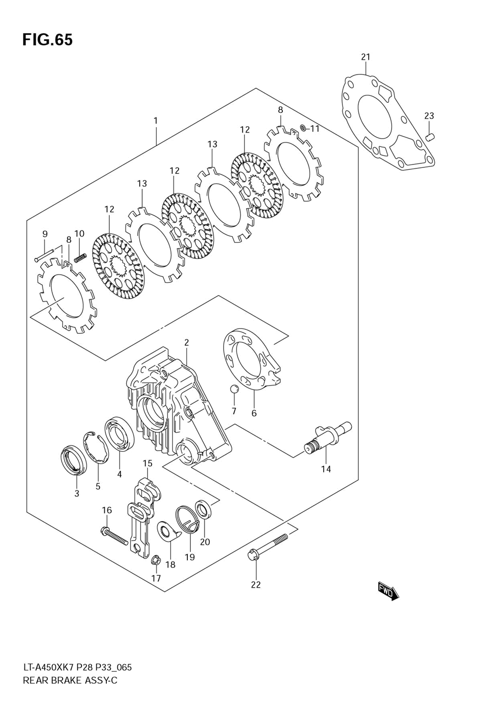 Rear brake assy