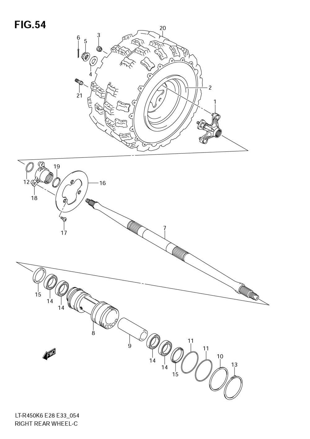 Right rear wheel (model k6_k7)