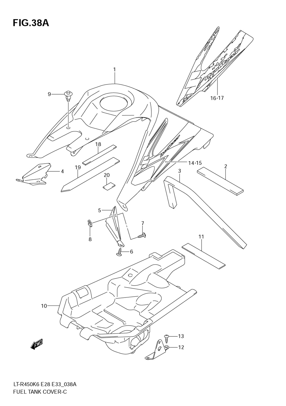 Fuel tank cover (model k8)