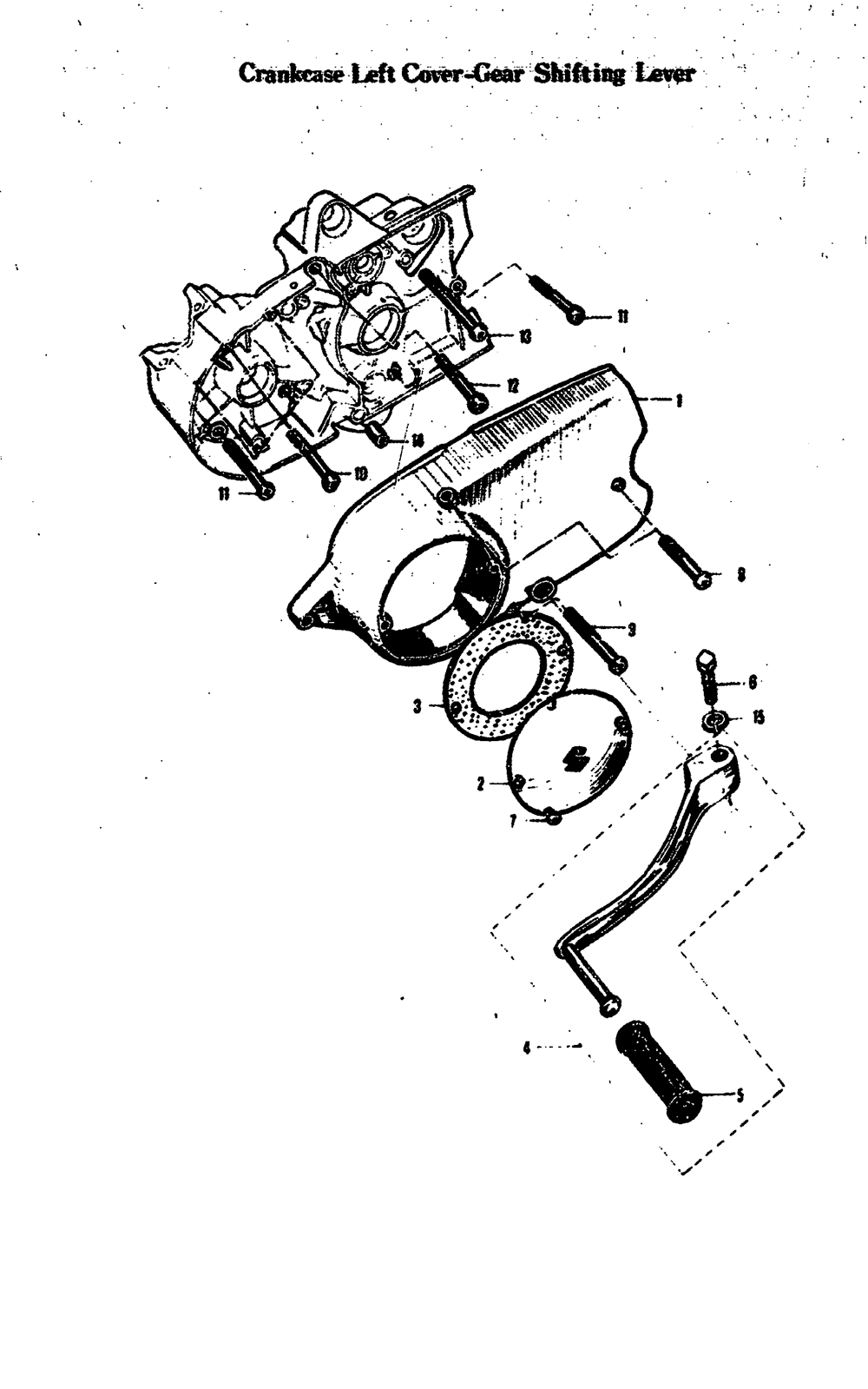 Crankcase left cover-gear shifting lever