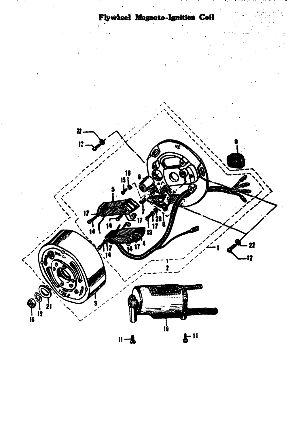 Flywheel magneto-ignition coil