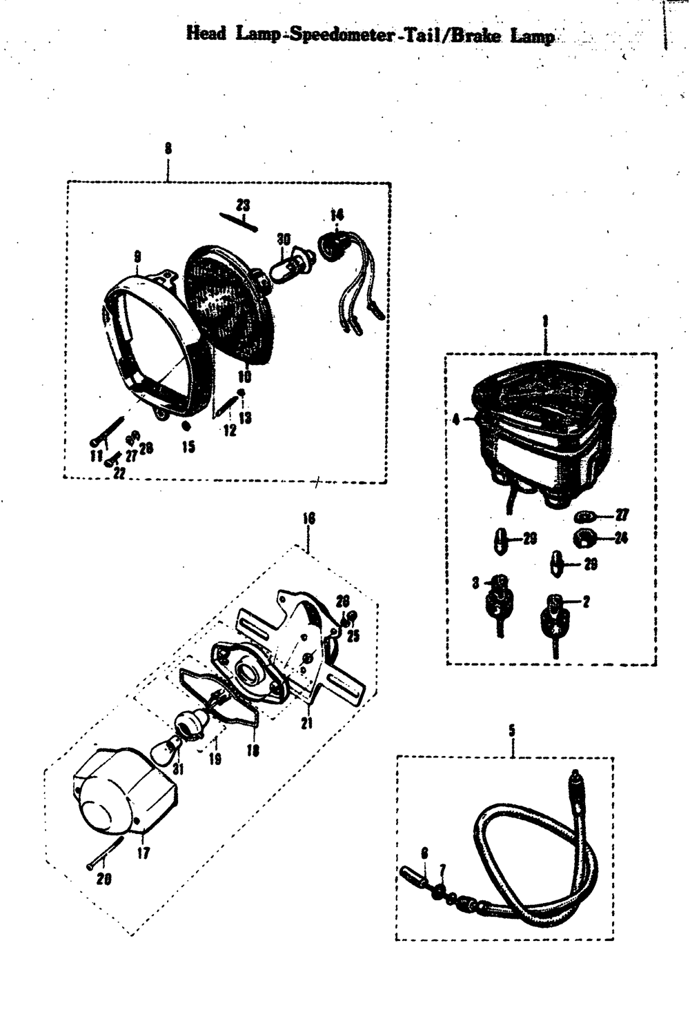 Head lamp-speedometer - tail_brake lamp