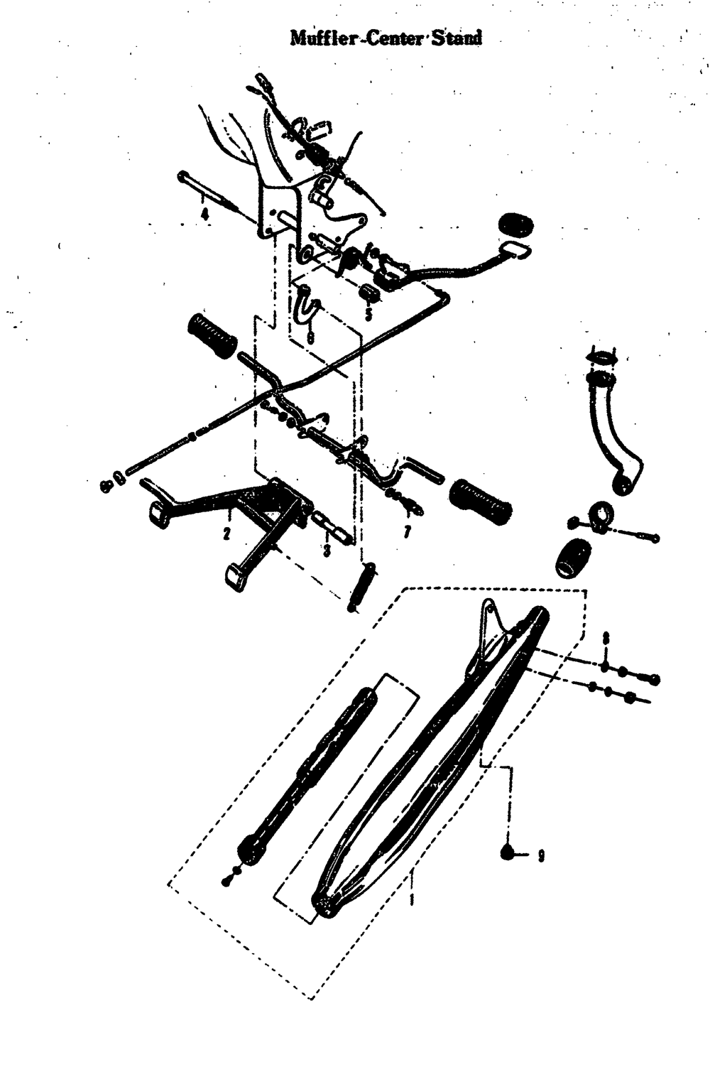 Muffler-center stand