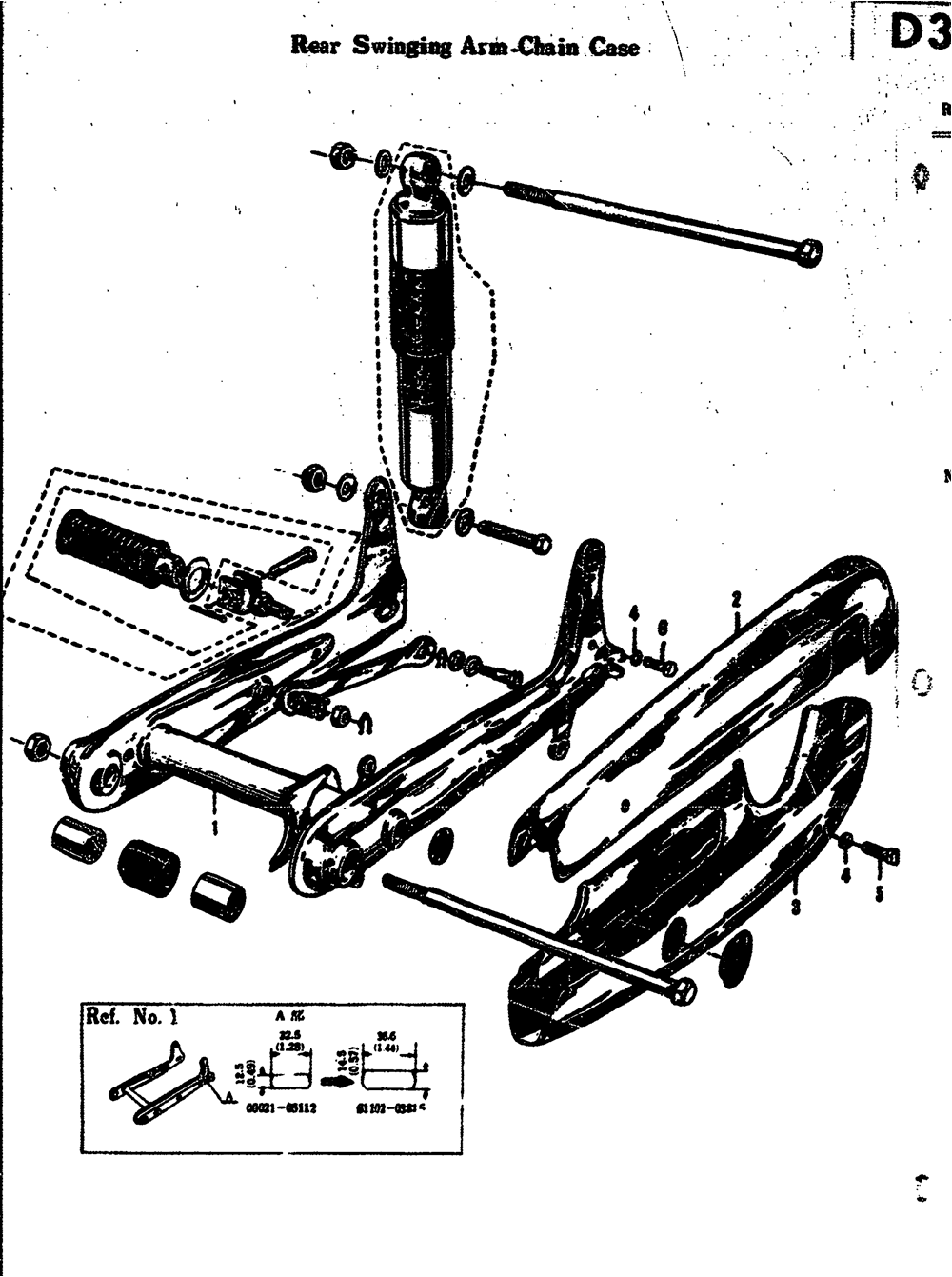 Rear swinging arm-chain case