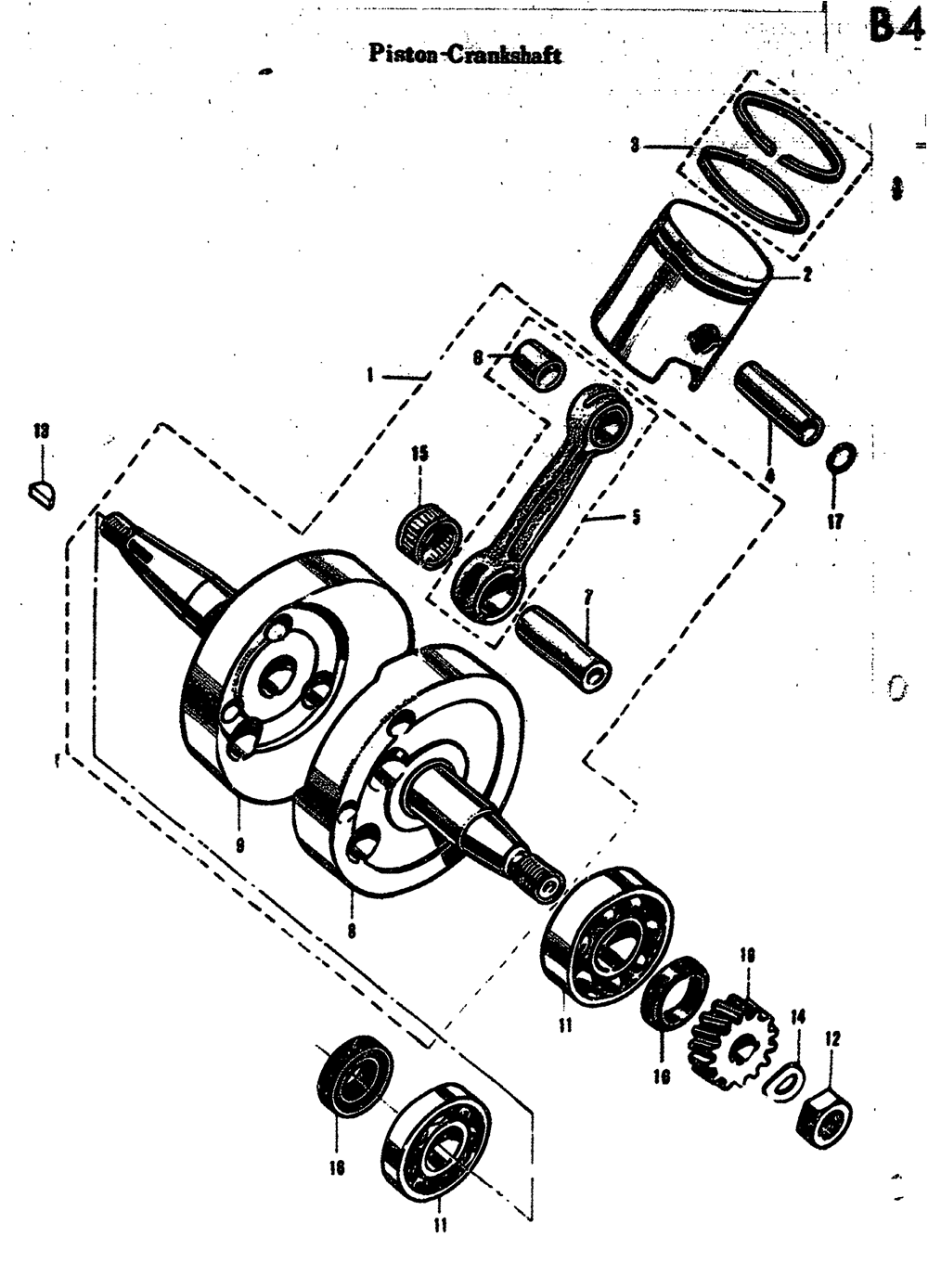 Piston-crankshaft