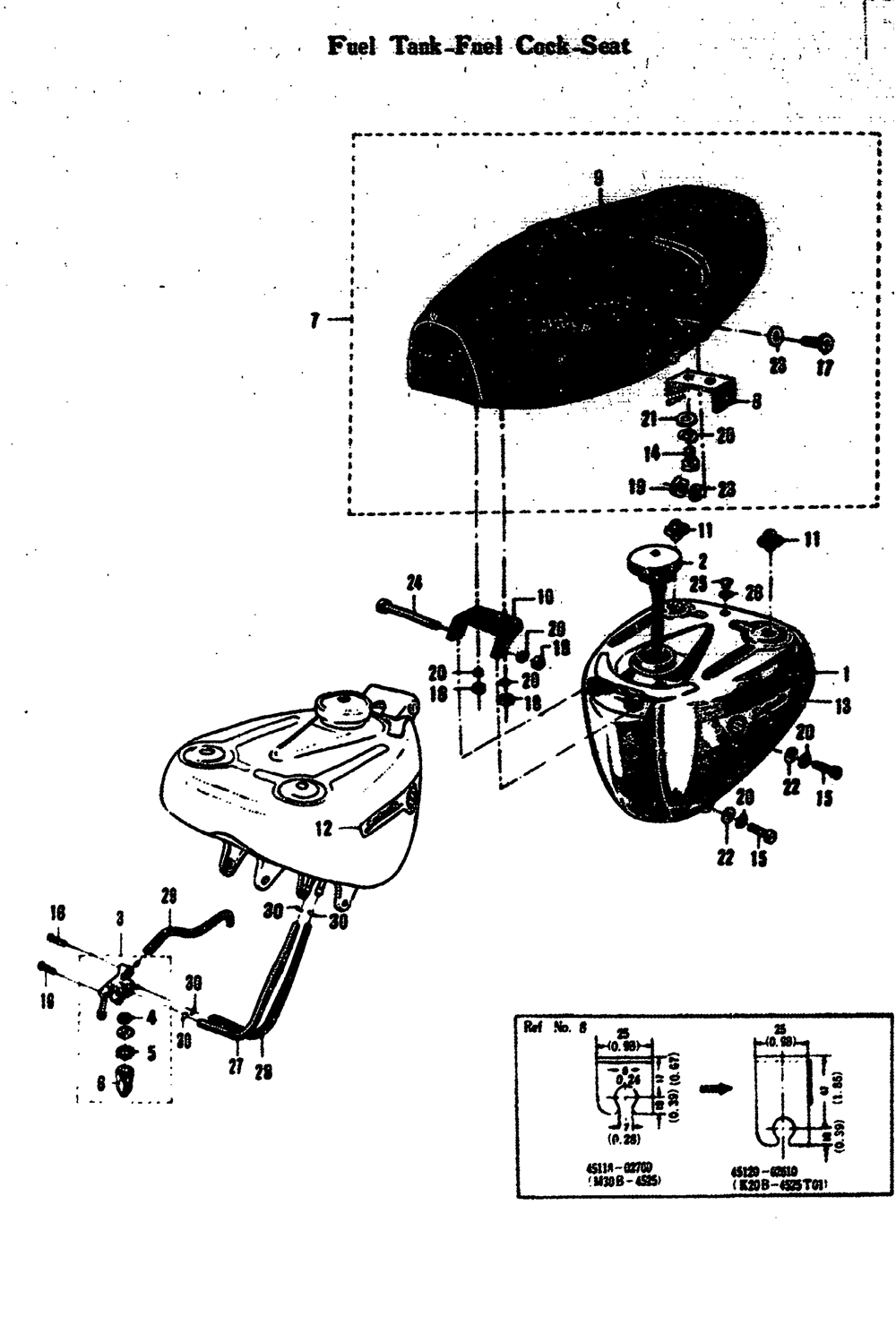 Fuel tank-fuel cock-seat