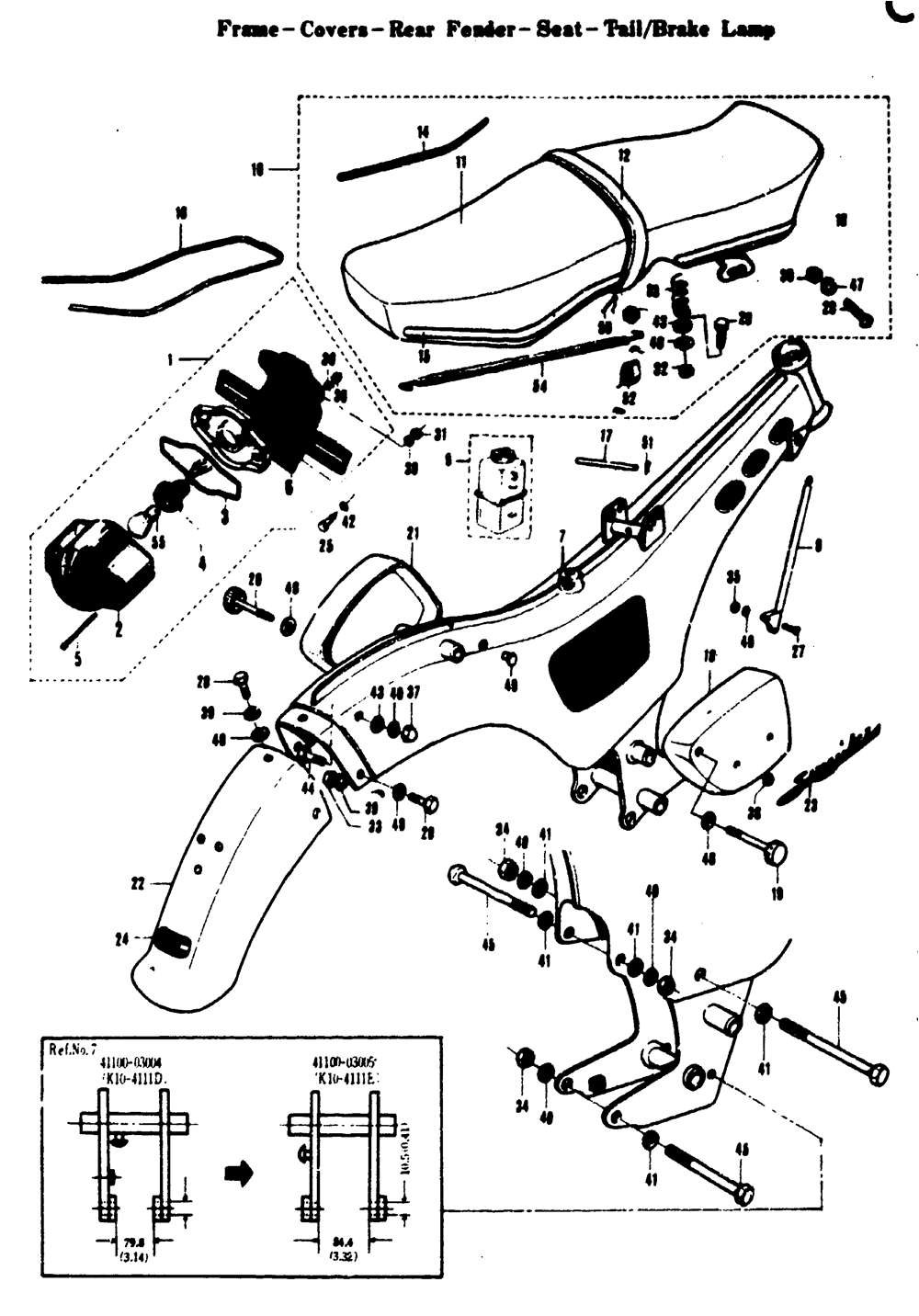 Frame-cover-rear fender - seat - tail_brake lamp