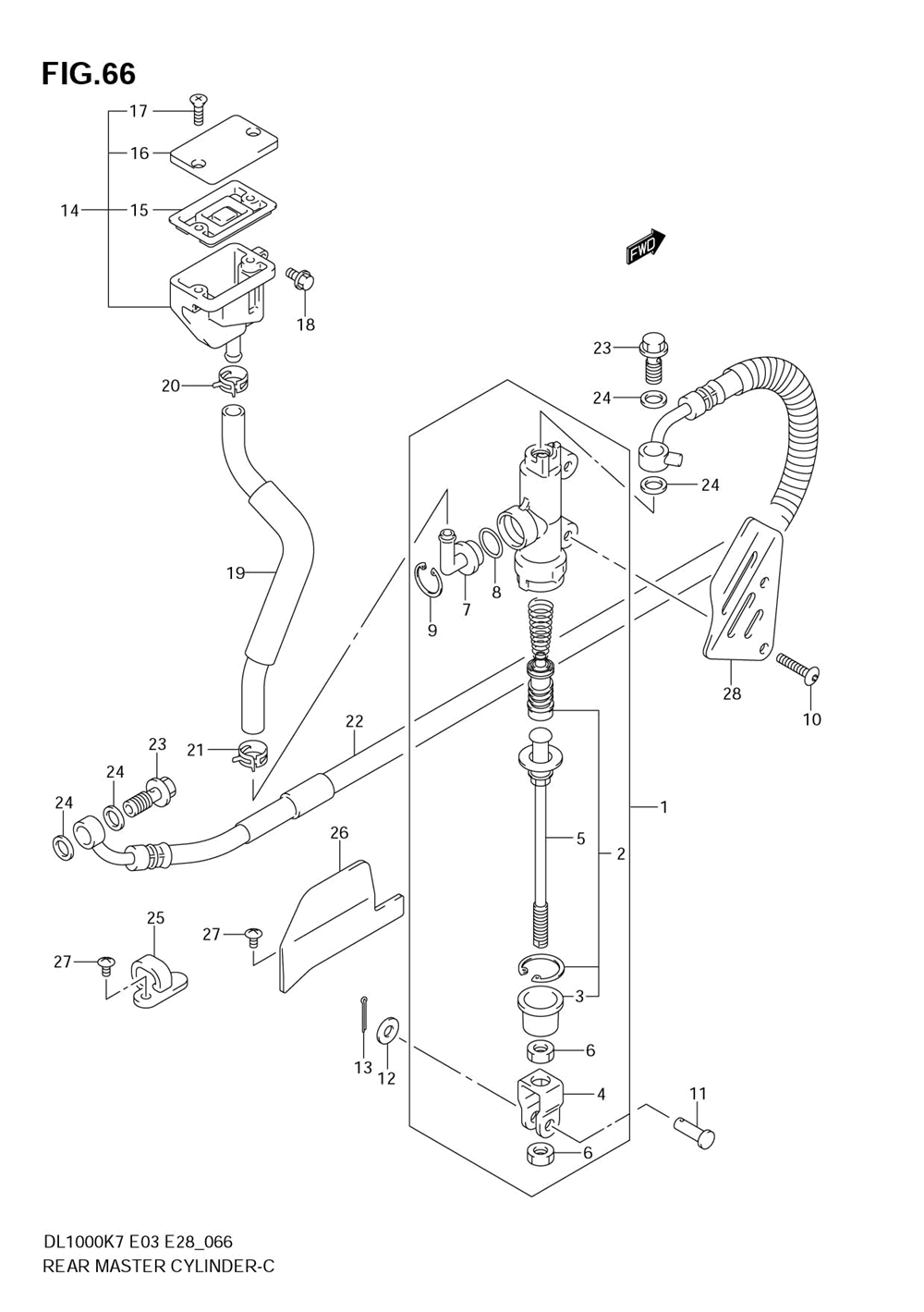 Rear master cylinder