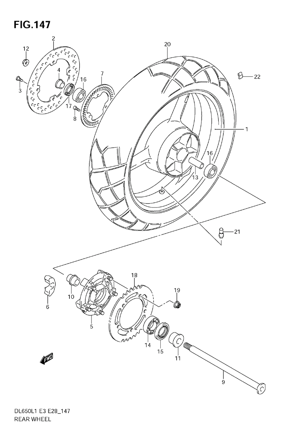 Rear wheel (dl650a l1 e33)