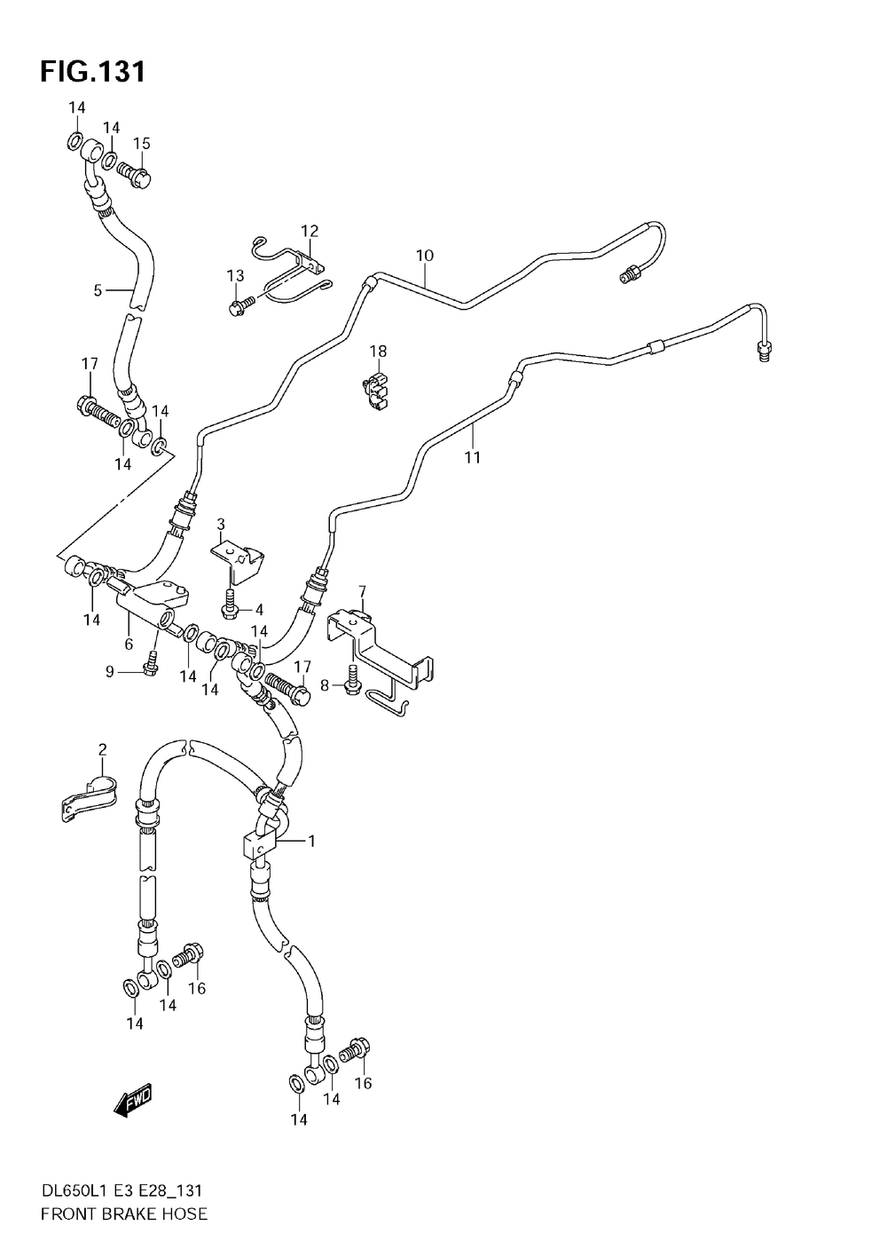 Front brake hose (dl650a l1 e3)