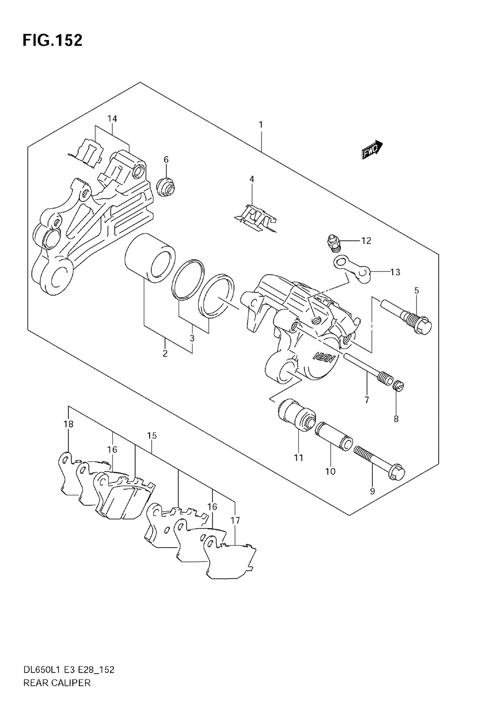 Rear caliper (dl650a l1 e28)