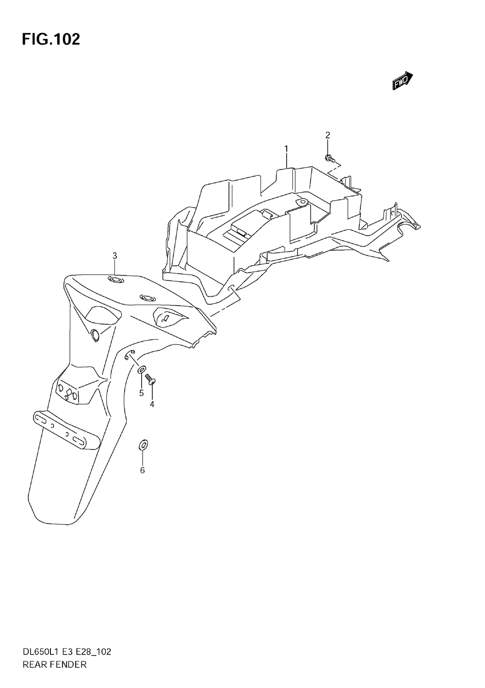 Rear fender (dl650a l1 e28)