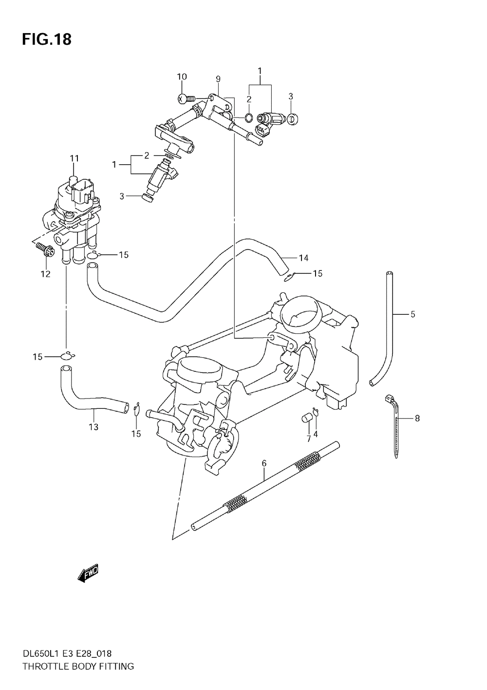 Throttle body fitting (dl650 l1 e28)