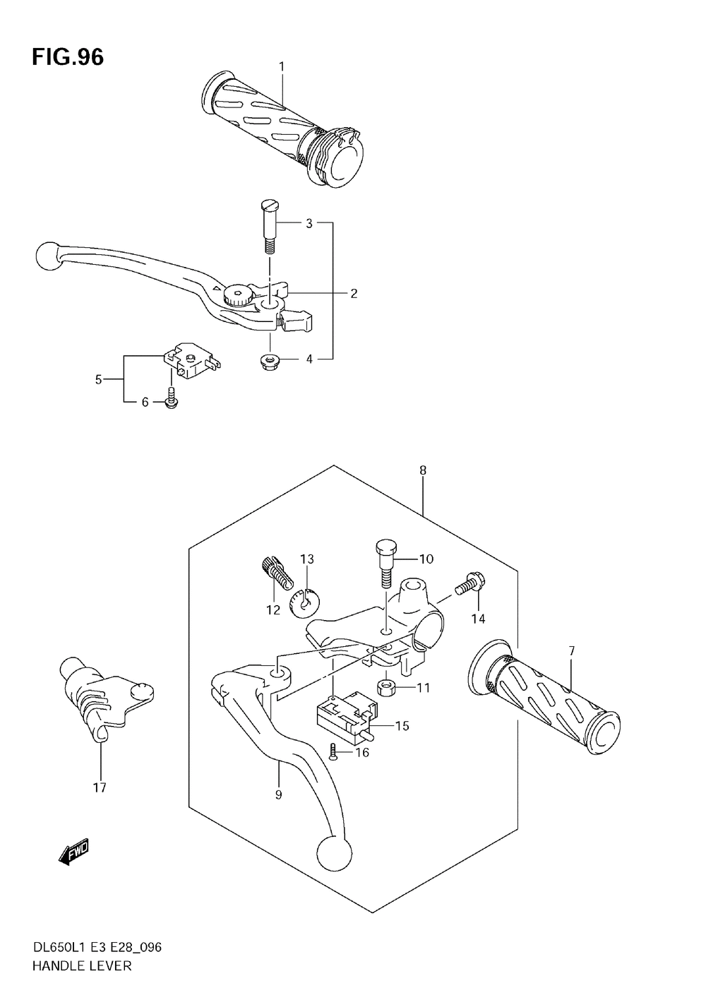 Handle lever (dl650a l1 e28)