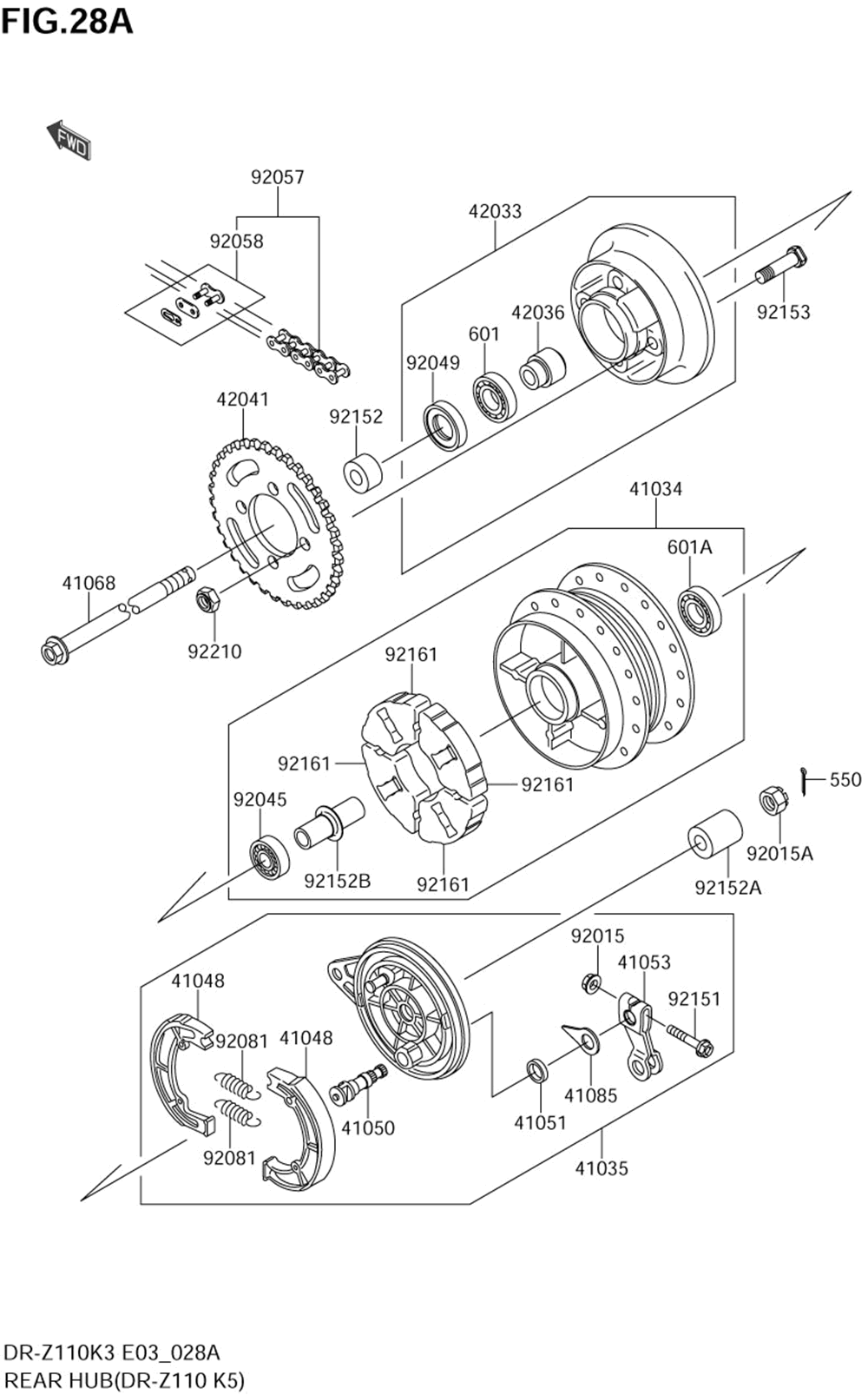 Rear hub(dr-z110 k5)