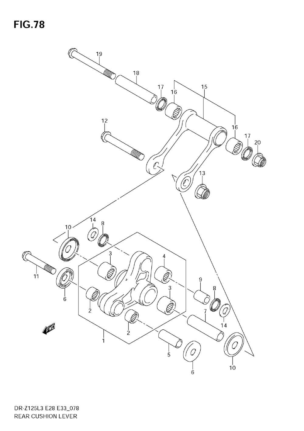 Rear cushion lever