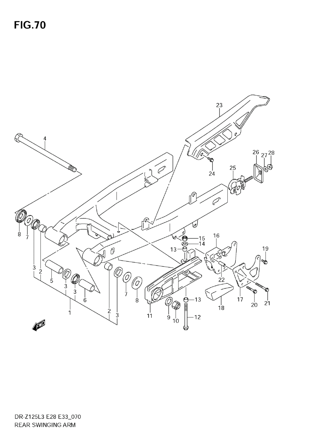 Rear swinging arm (dr-z125l3 e28)