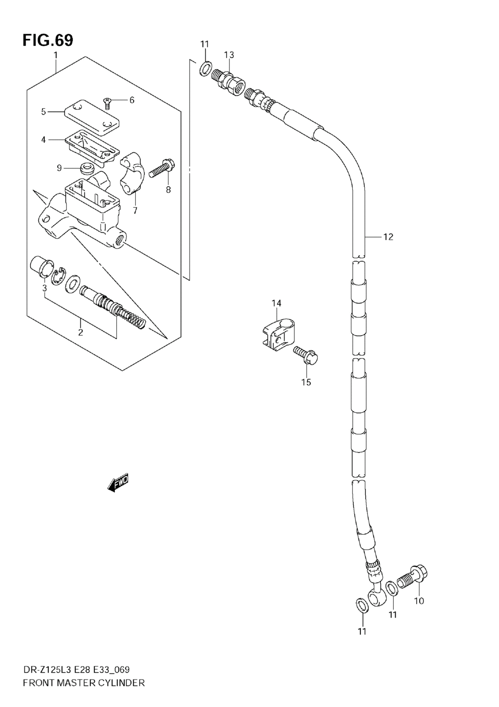 Front master cylinder (dr-z125ll3 e33)