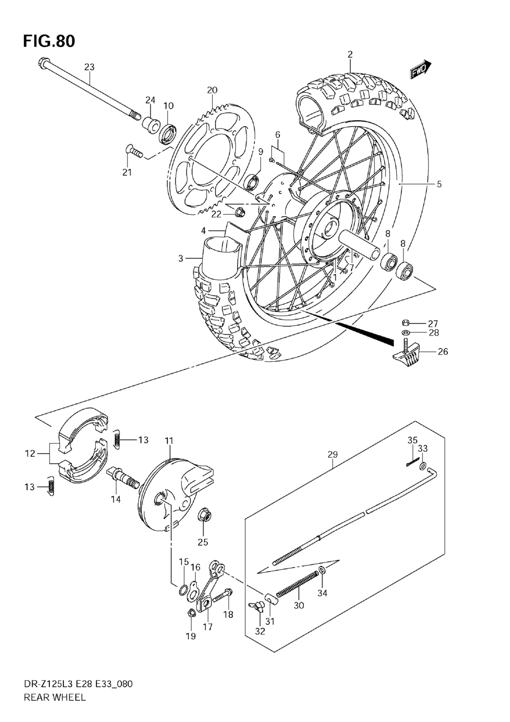 Rear wheel (dr-z125l3 e33)