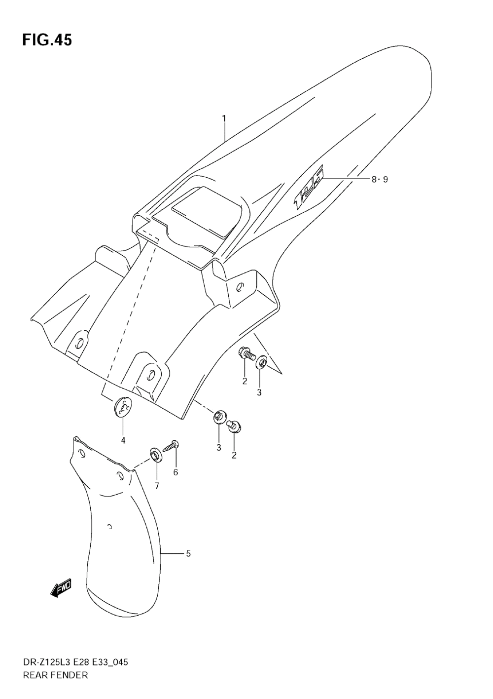 Rear fender (dr-z125l3 e28)