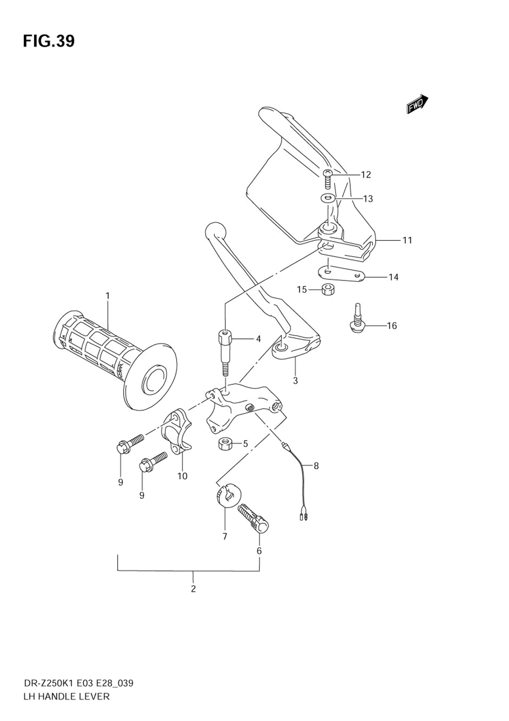 Lh handle lever