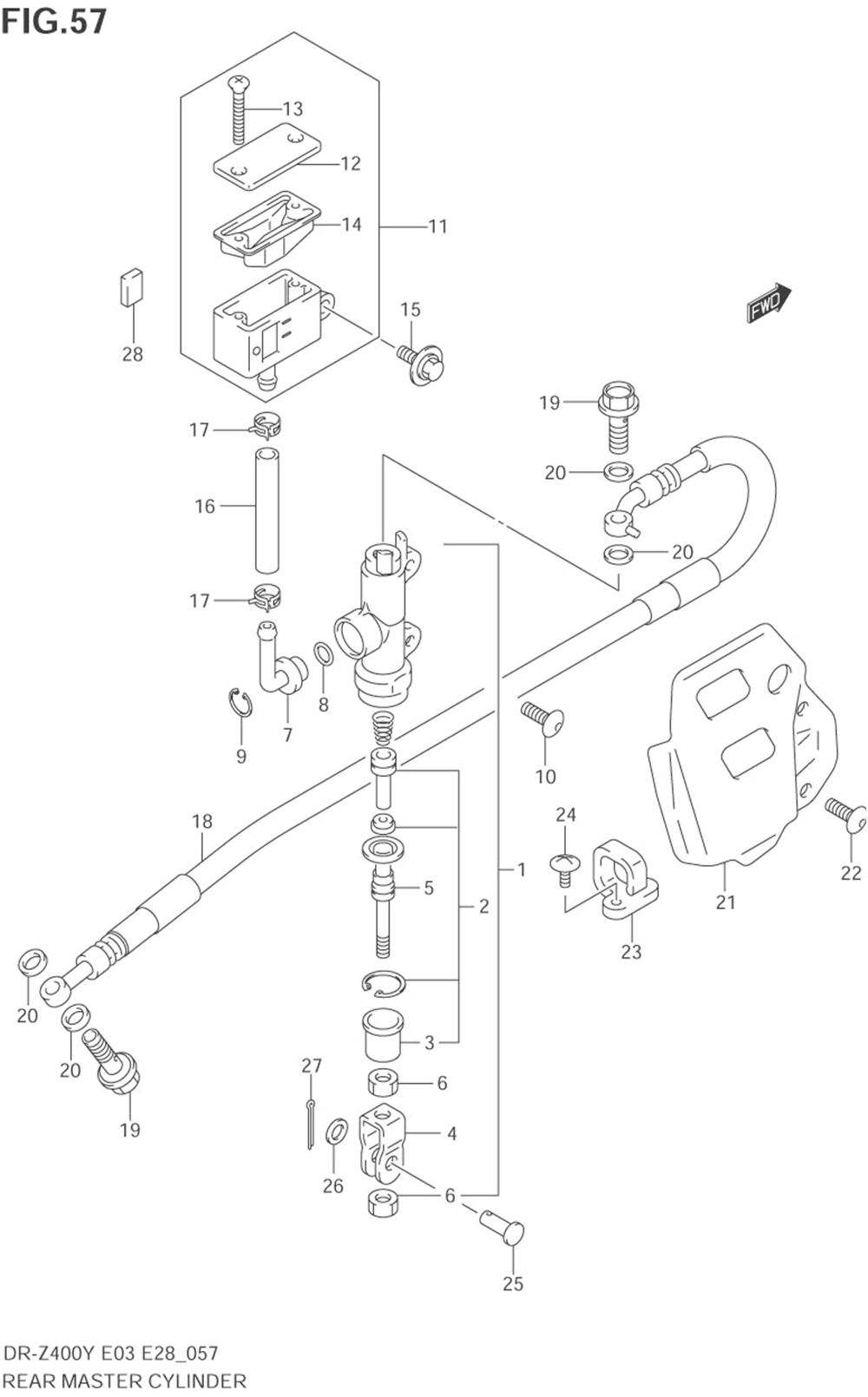 Rear master cylinder