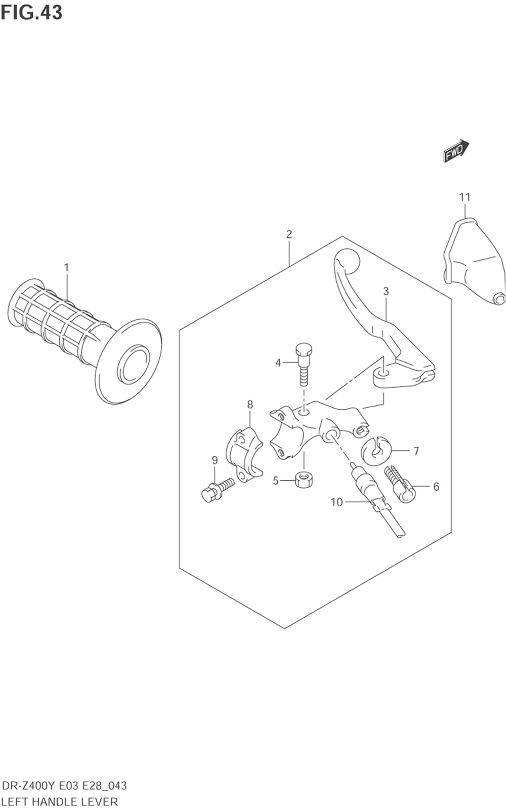 Left handle lever (dr-z400ey_ek1_ek2_ek3_ek4)