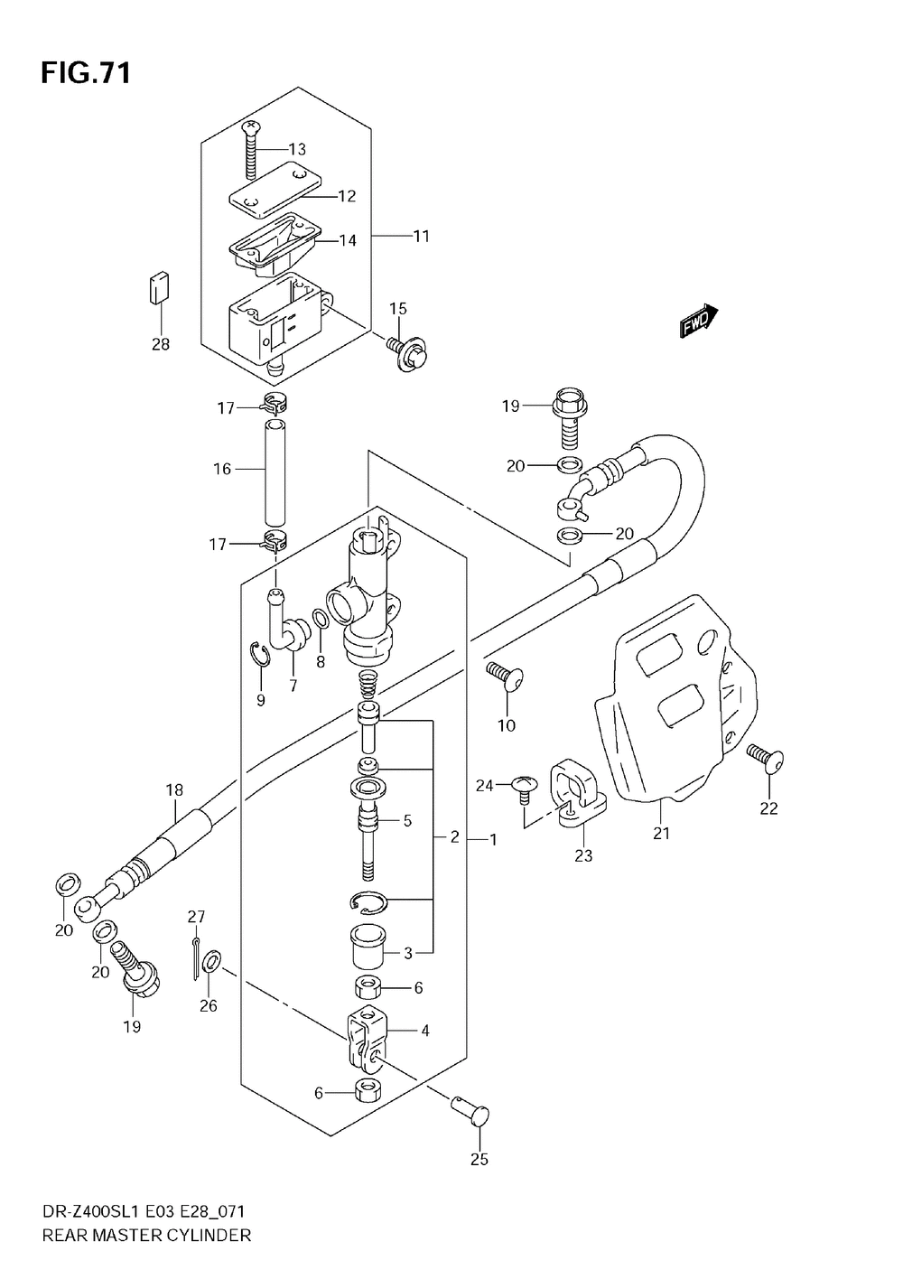 Rear master cylinder