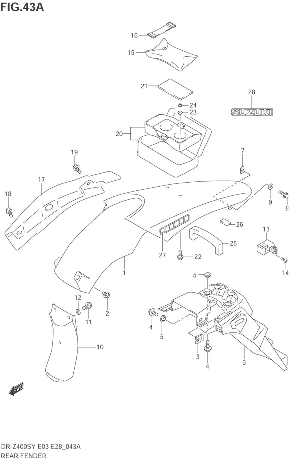 Rear fender (model k2_k3_k4)