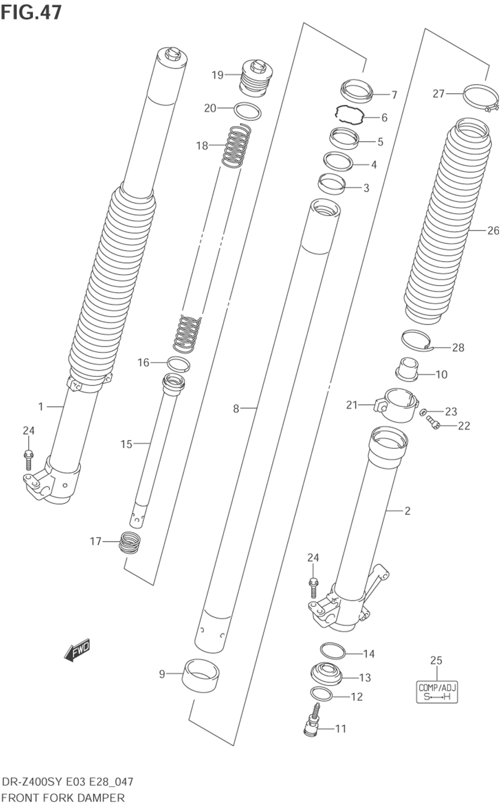 Front fork damper (model y_k1)