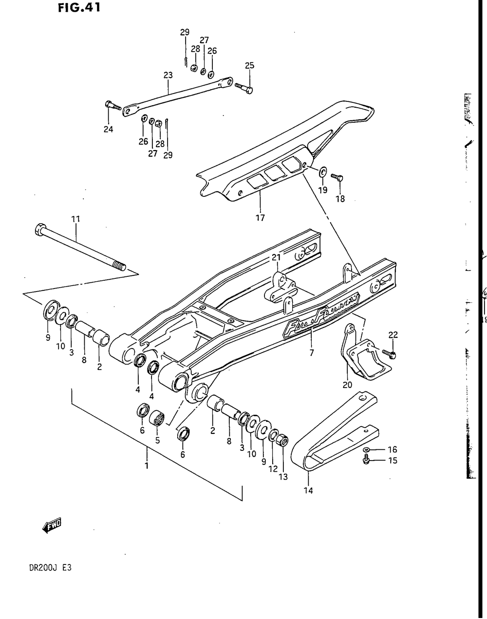 Rear swinging arm