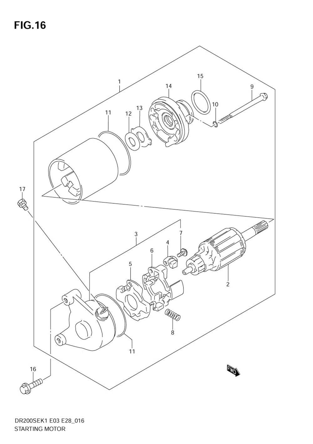 Starting motor (model k1)