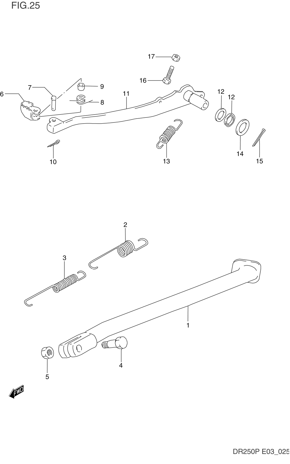 Stand - rear brake