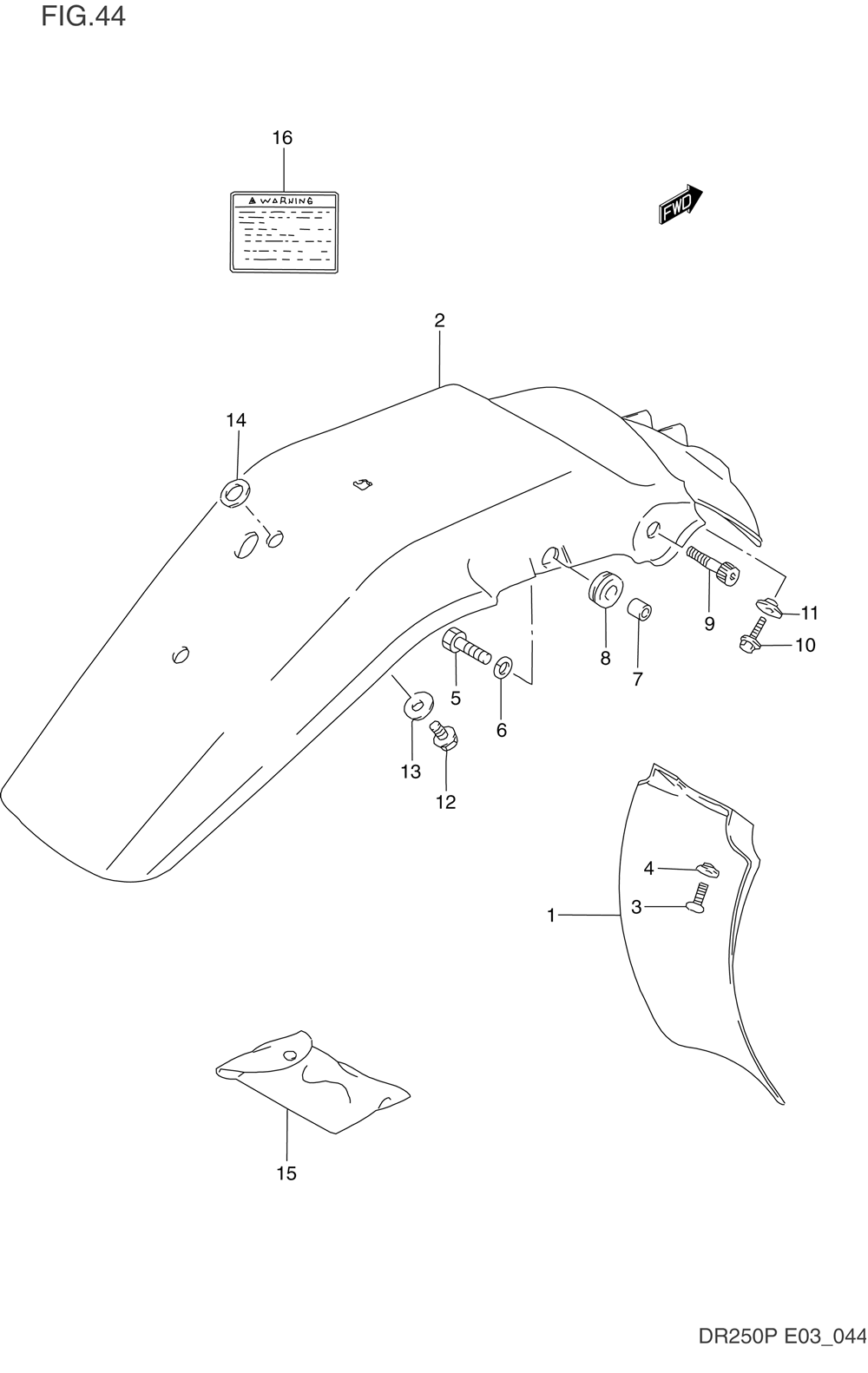 Rear fender - label