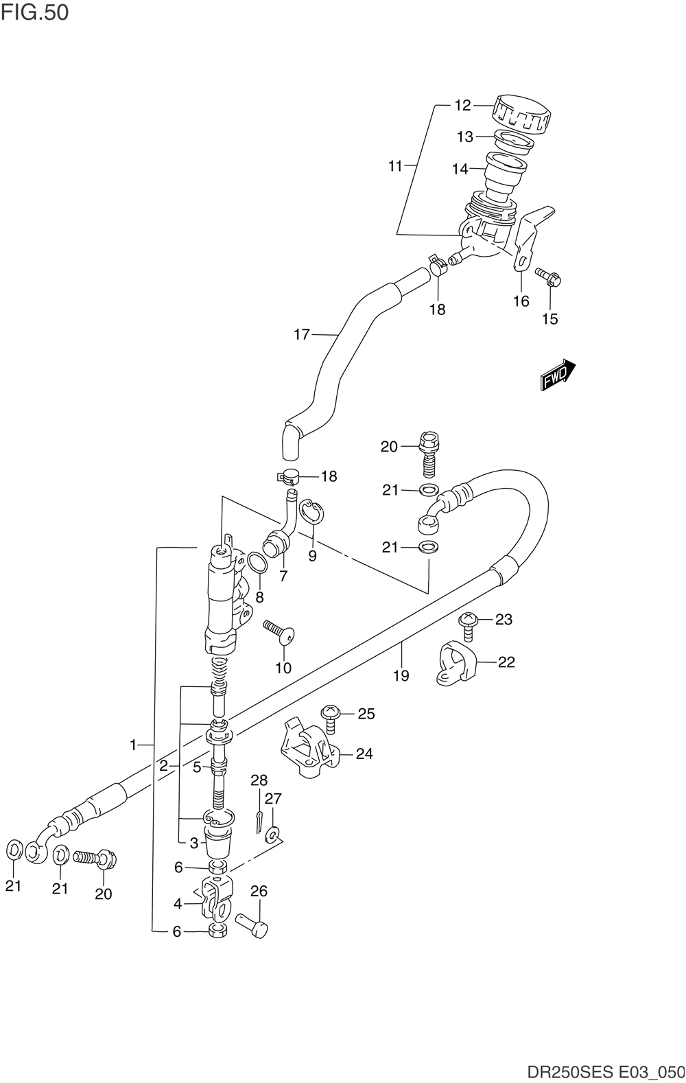 Rear master cylinder