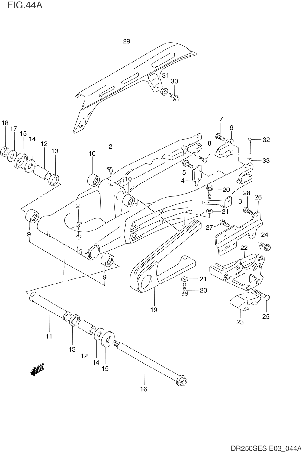 Rear swinging arm (model p)