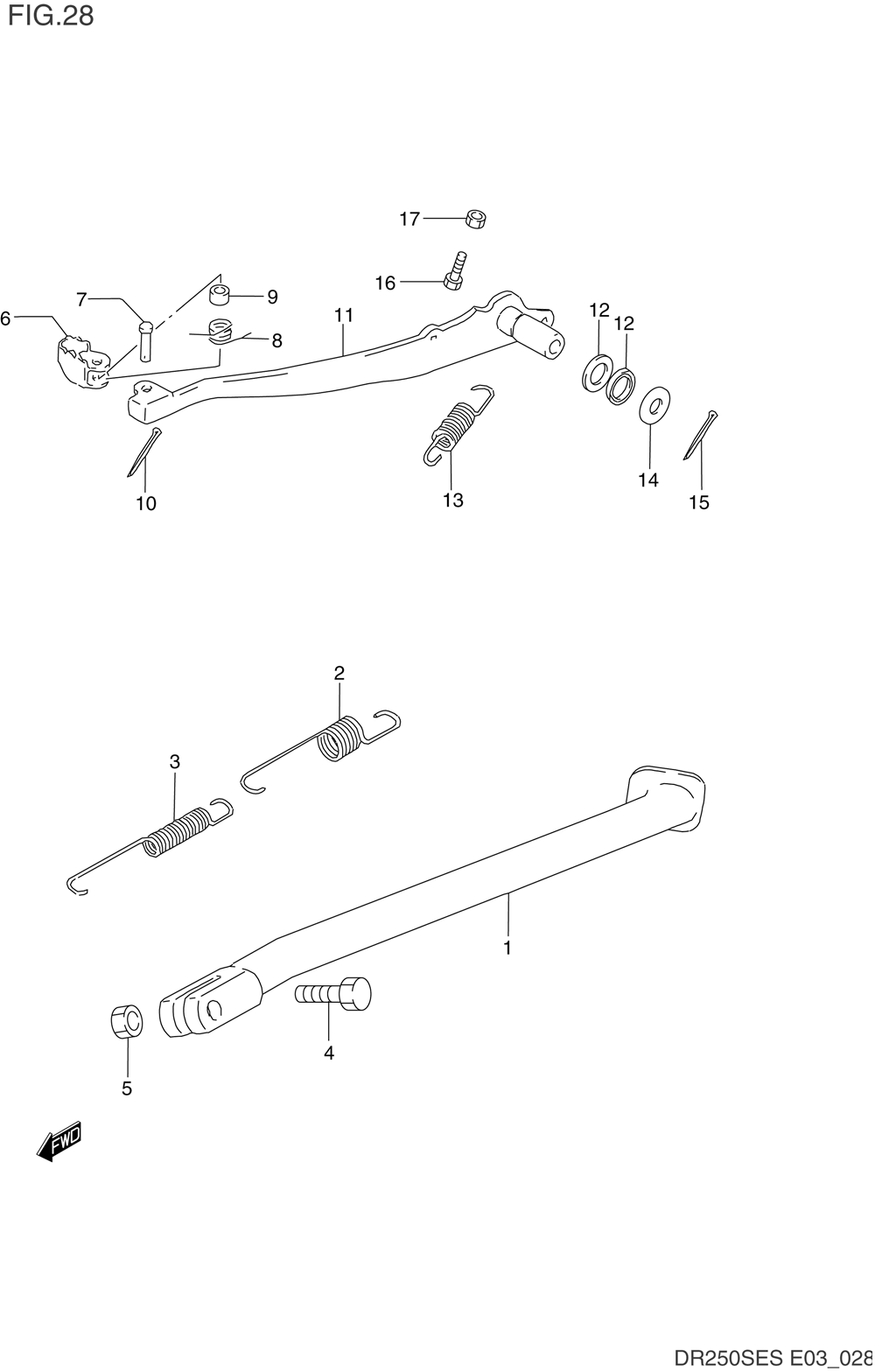 Stand - rear brake