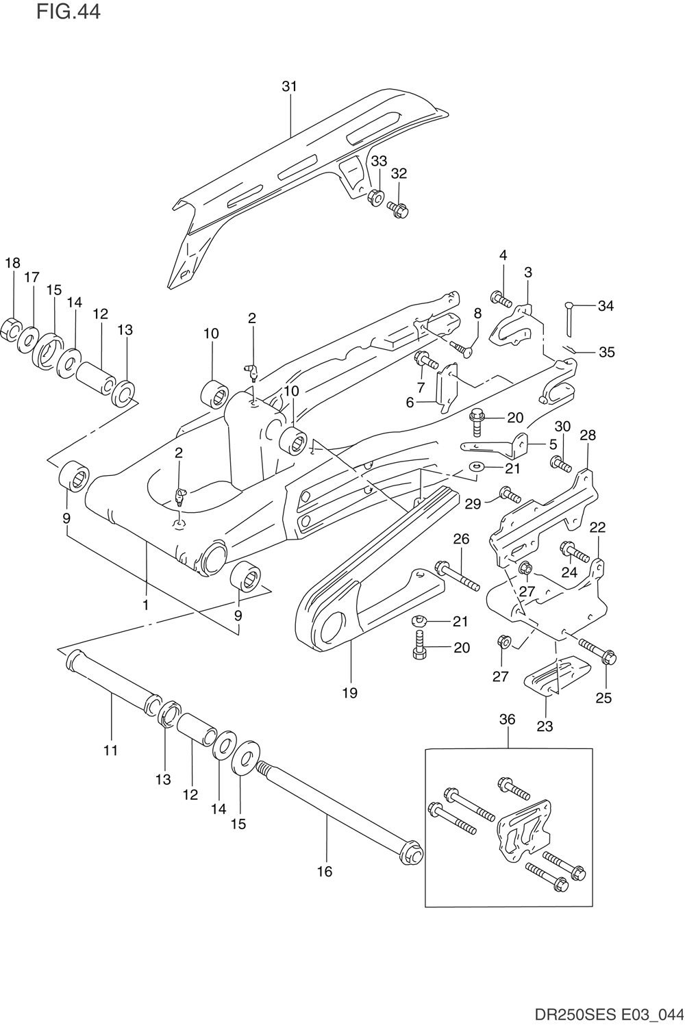 Rear swinging arm (model l_m_n)