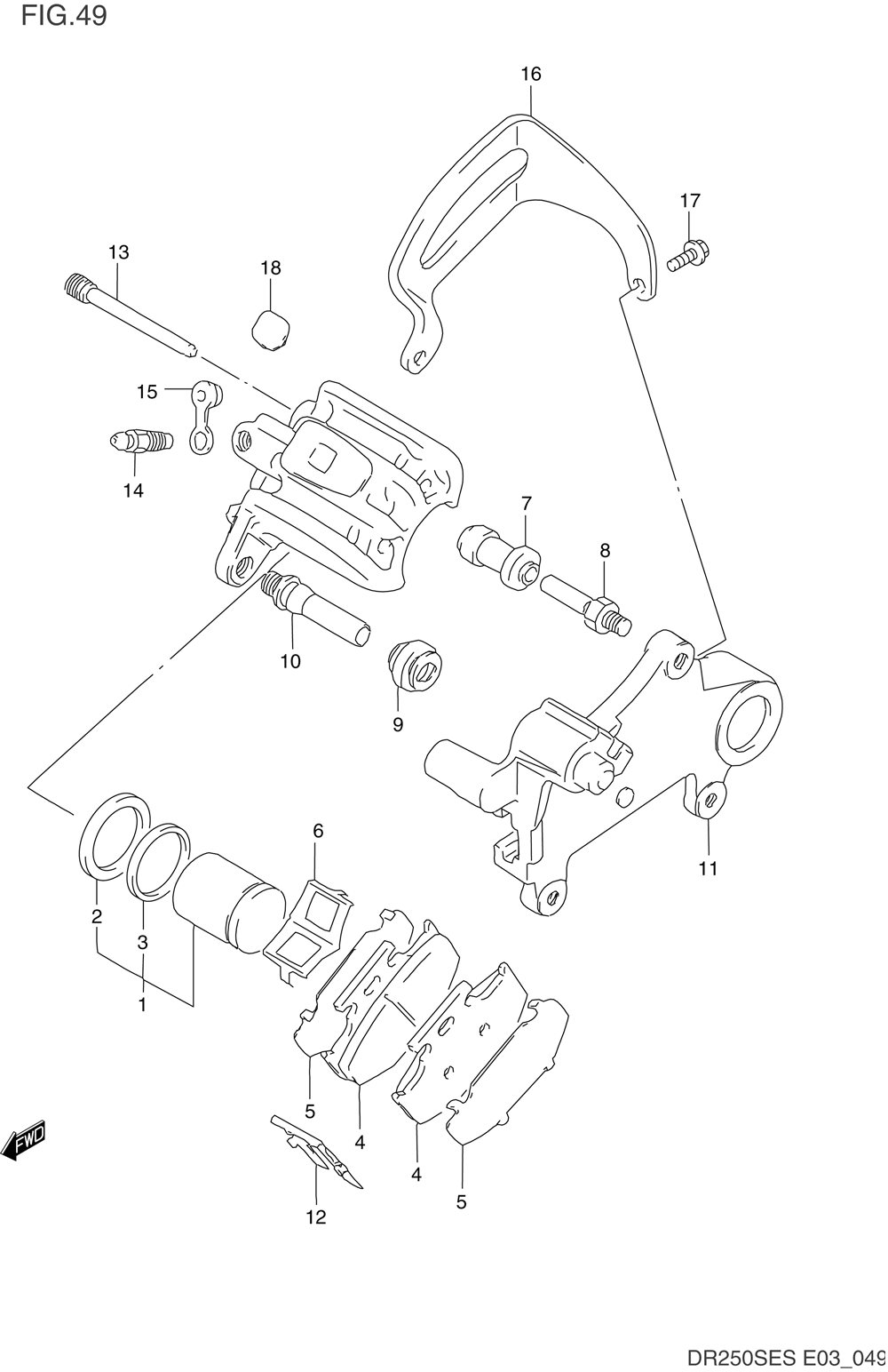 Rear caliper (model l_m)