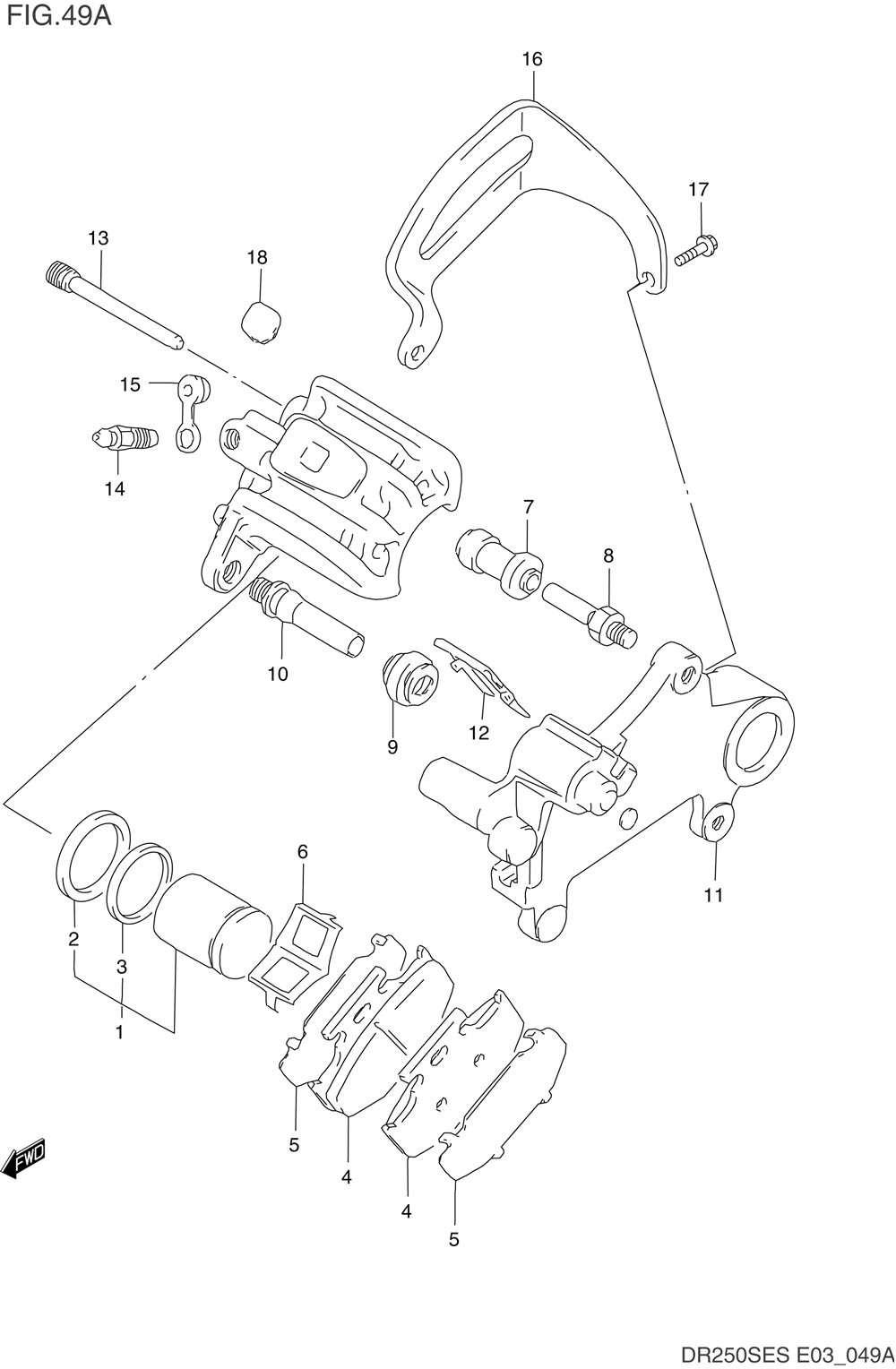 Rear caliper (model n_p)