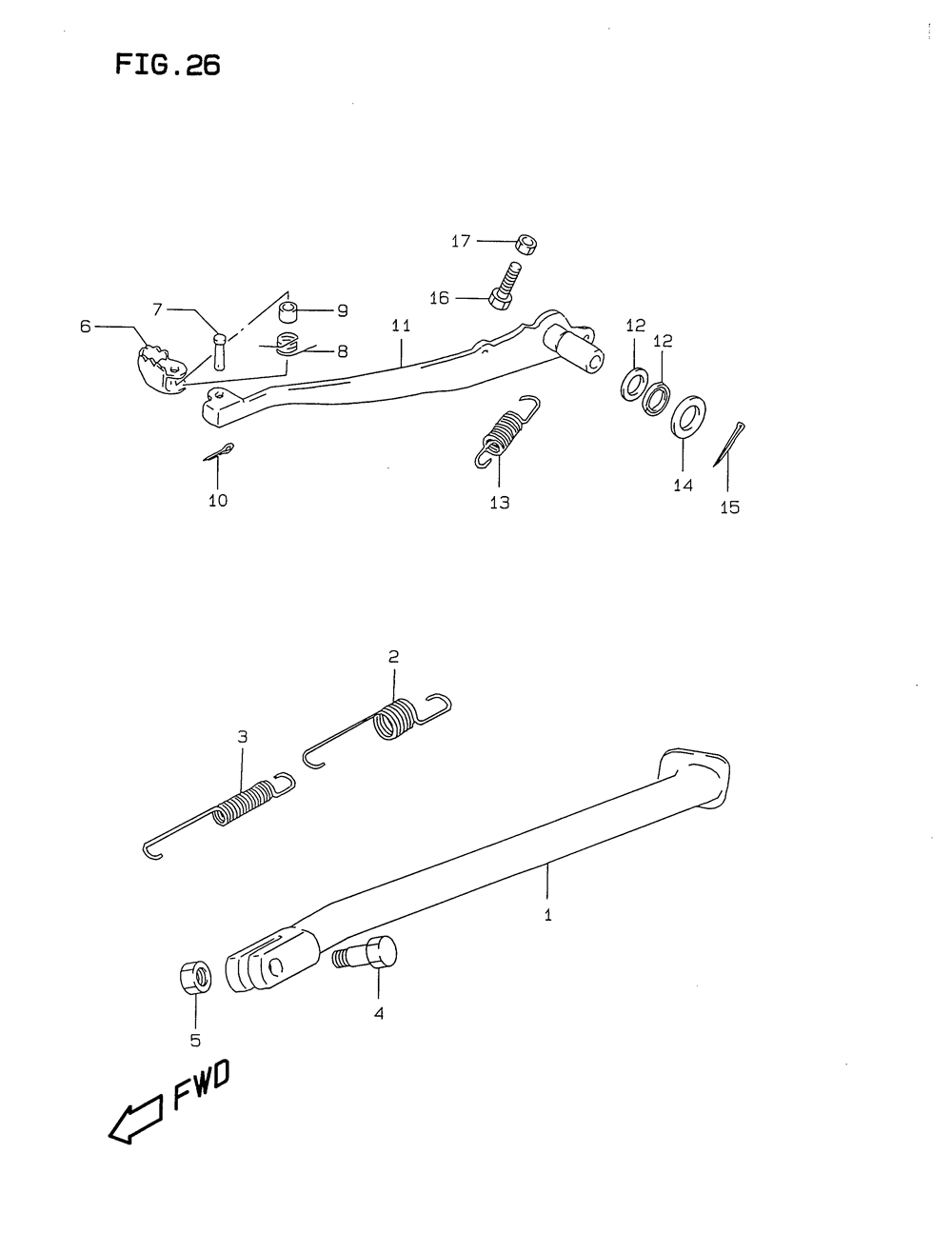 Stand - rear brake