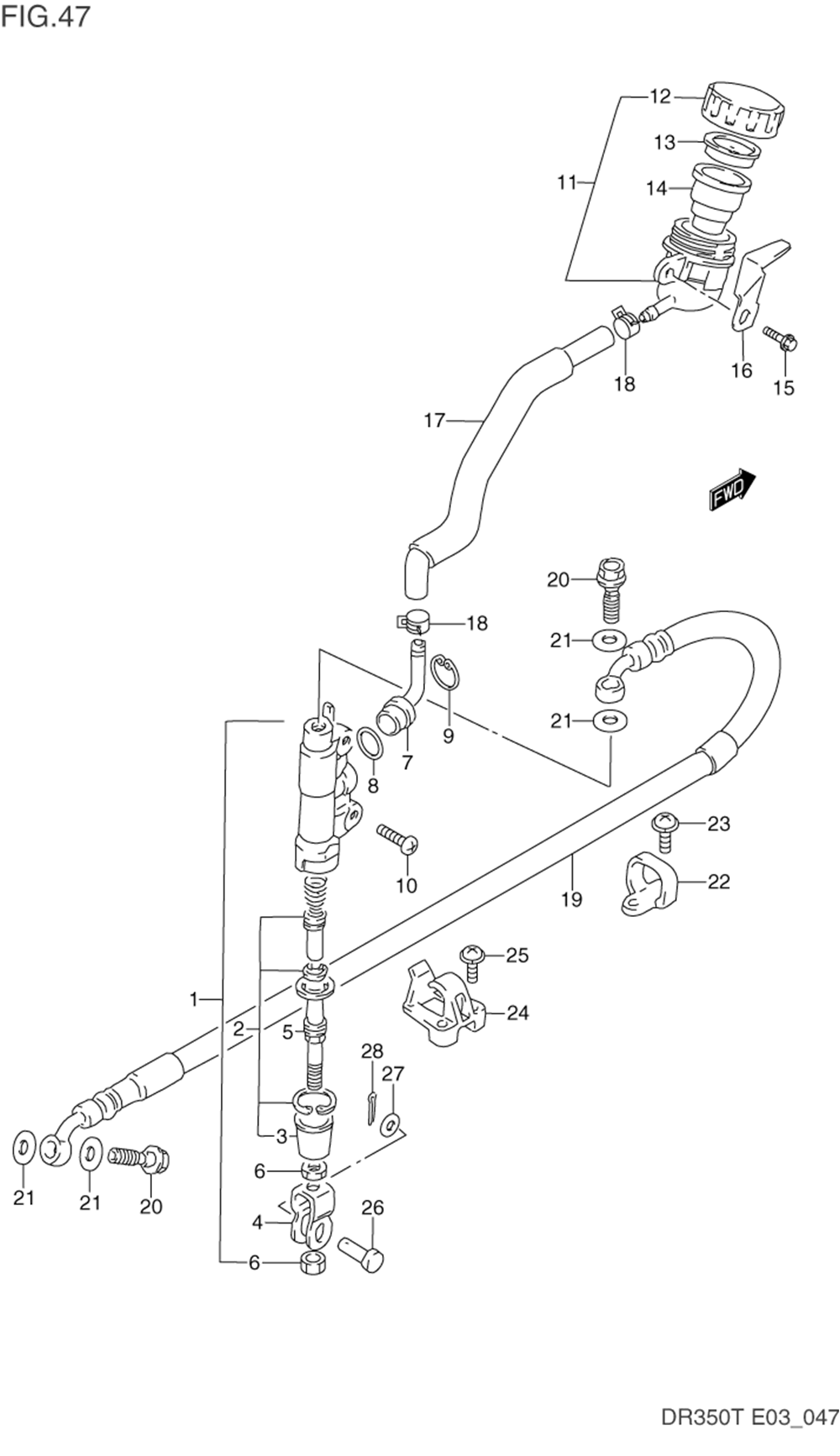 Rear master cylinder