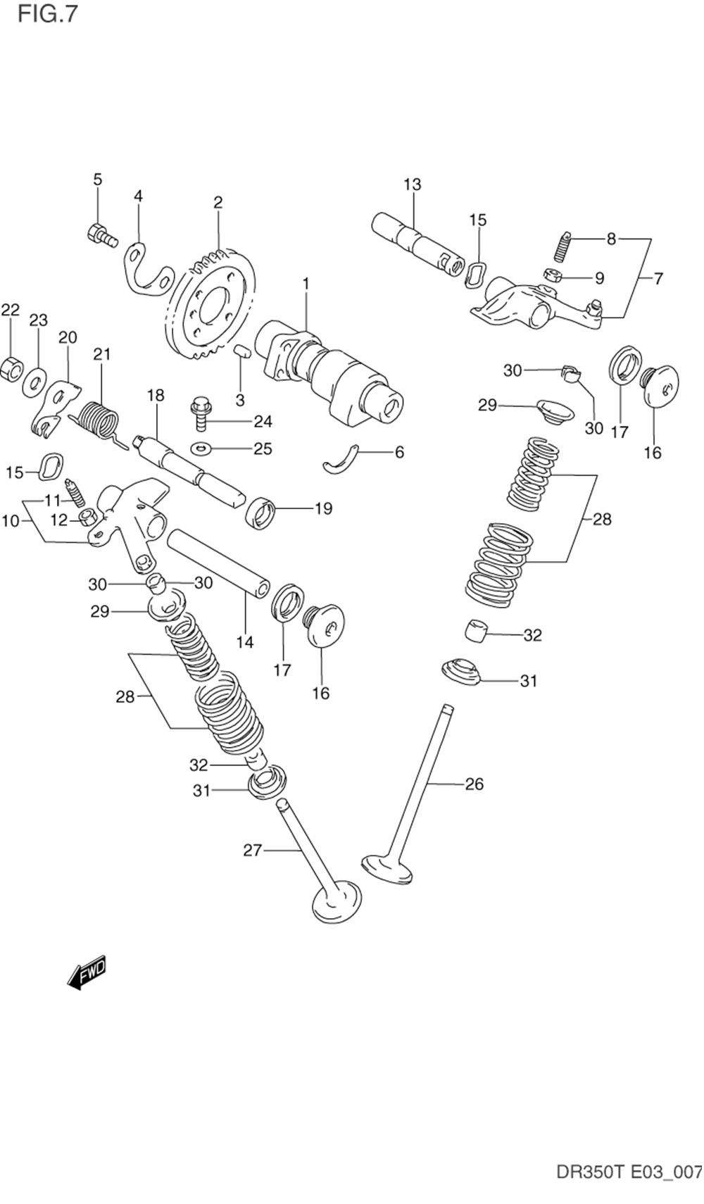 Cam shaft - valve (model l_m_n_p)