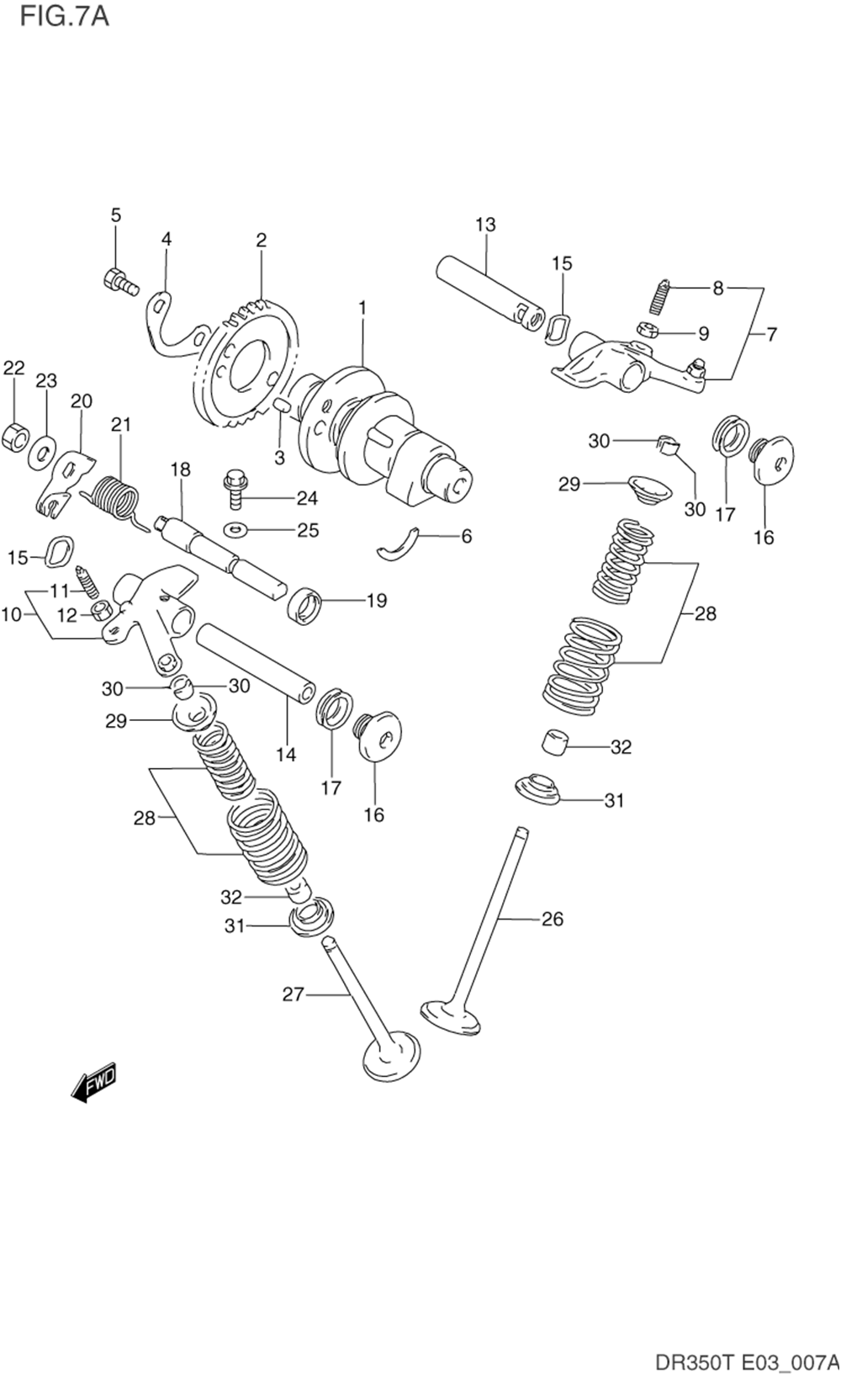 Cam shaft - valve (model r_s_t)