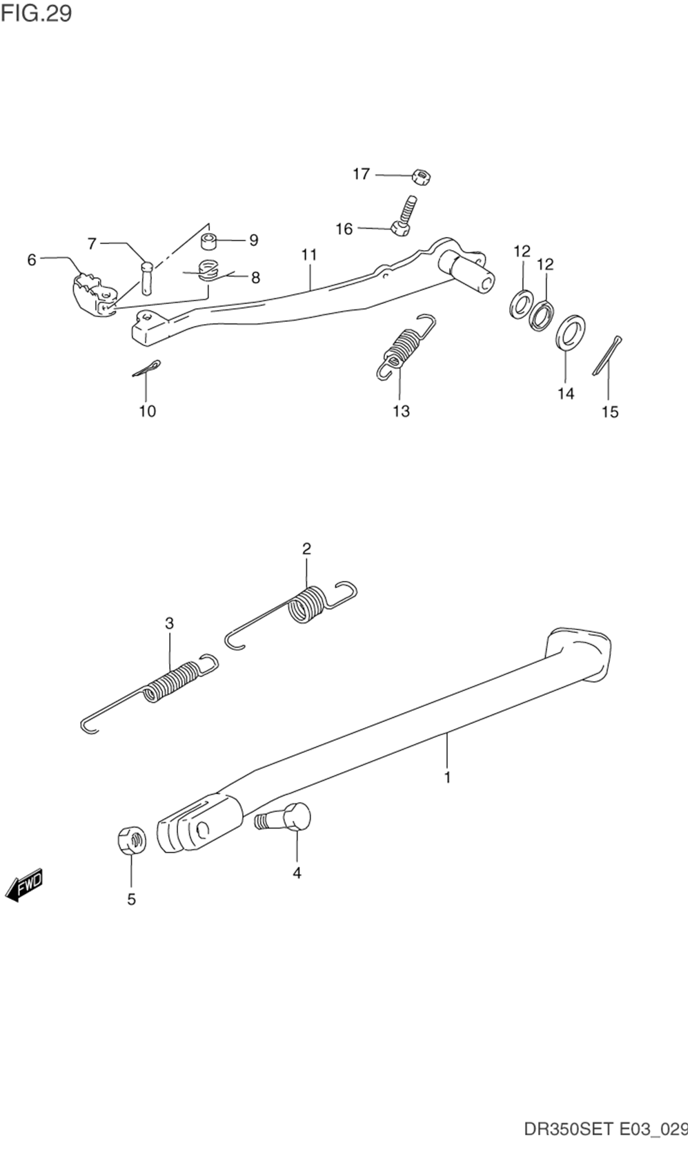 Stand - rear brake