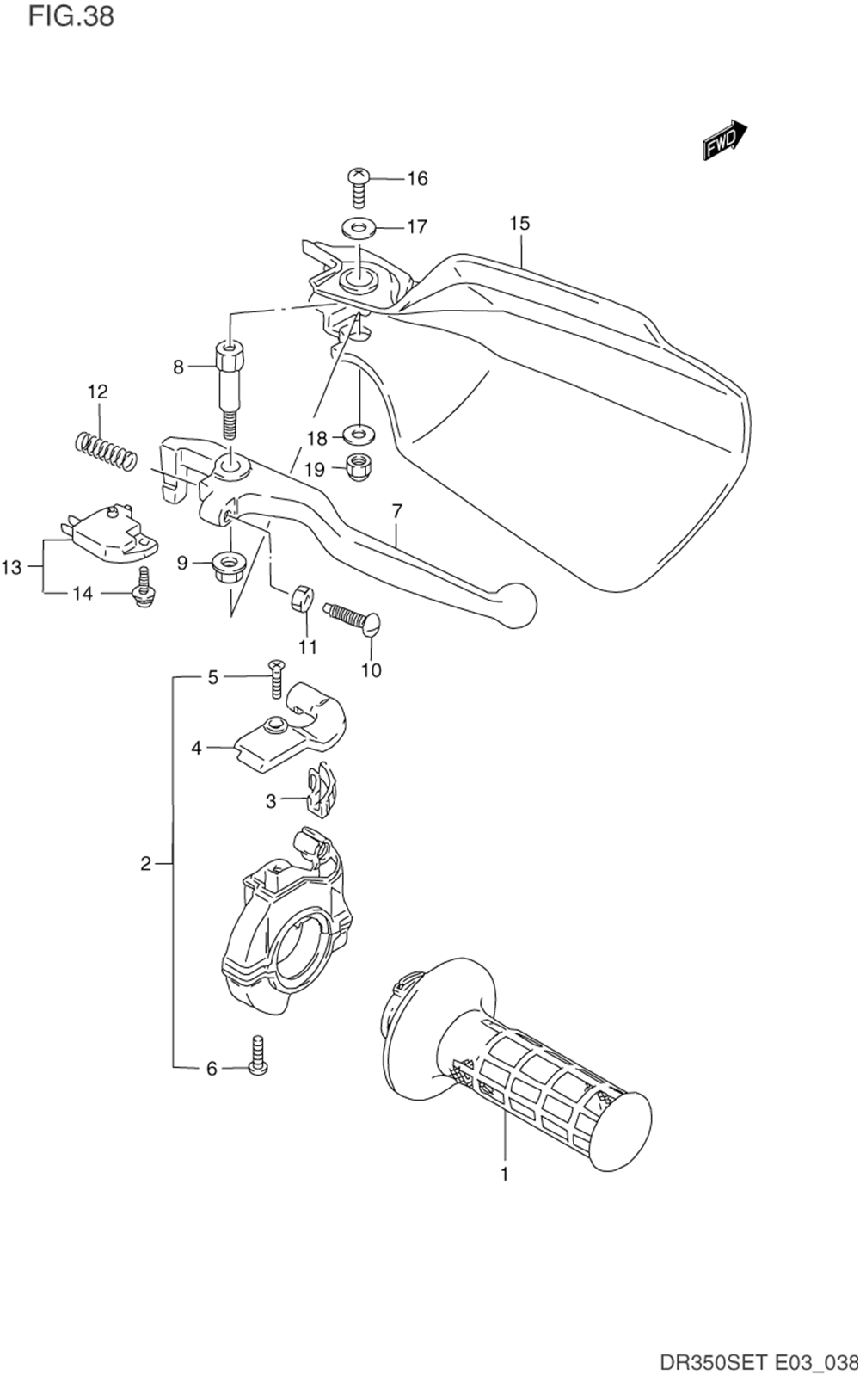 Right handle lever (model l_m)