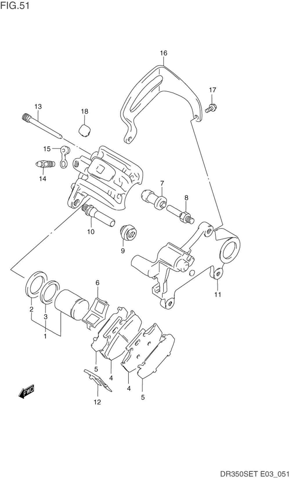 Rear caliper (model l_m)