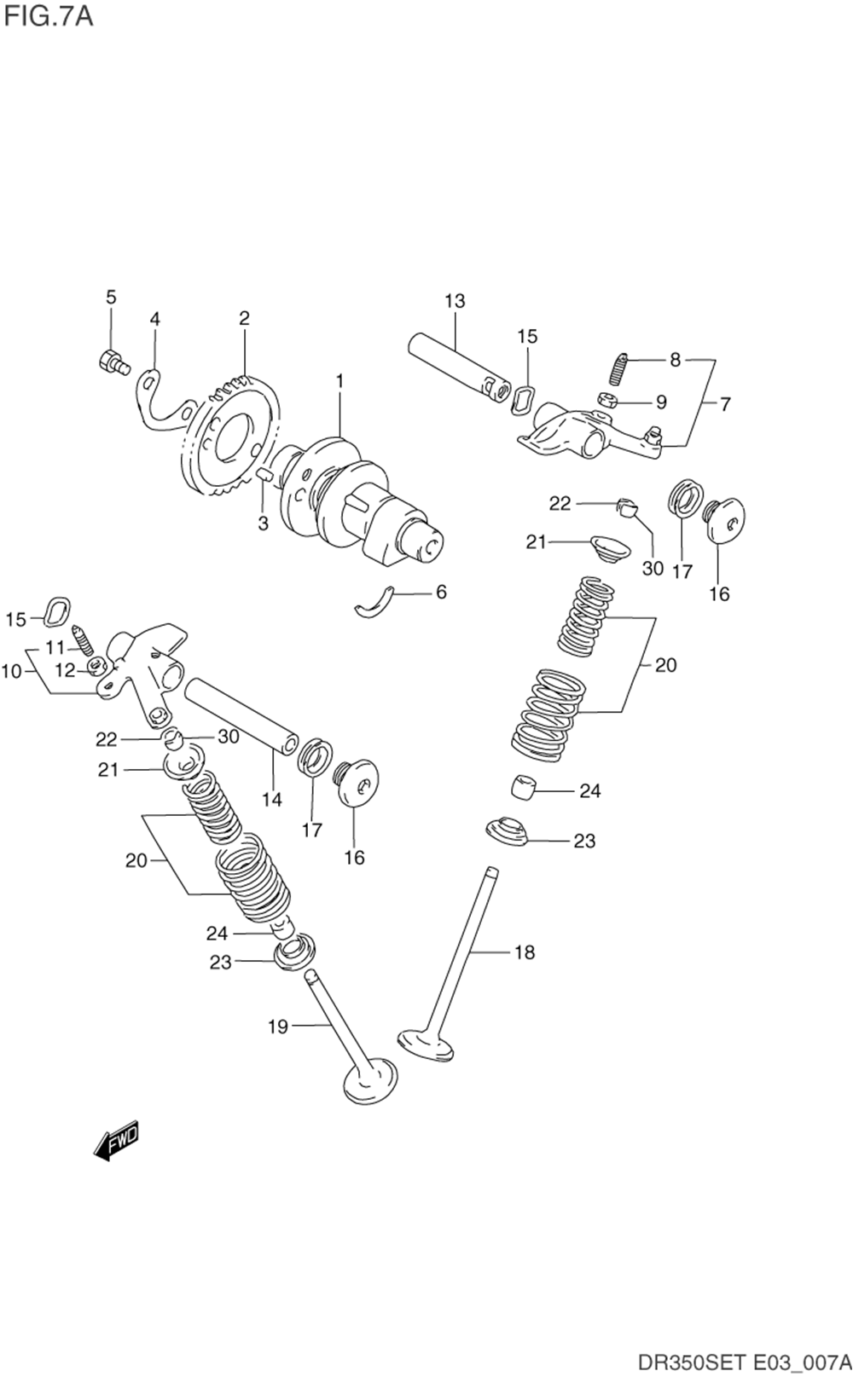 Cam shaft - valve (model r_s_t)