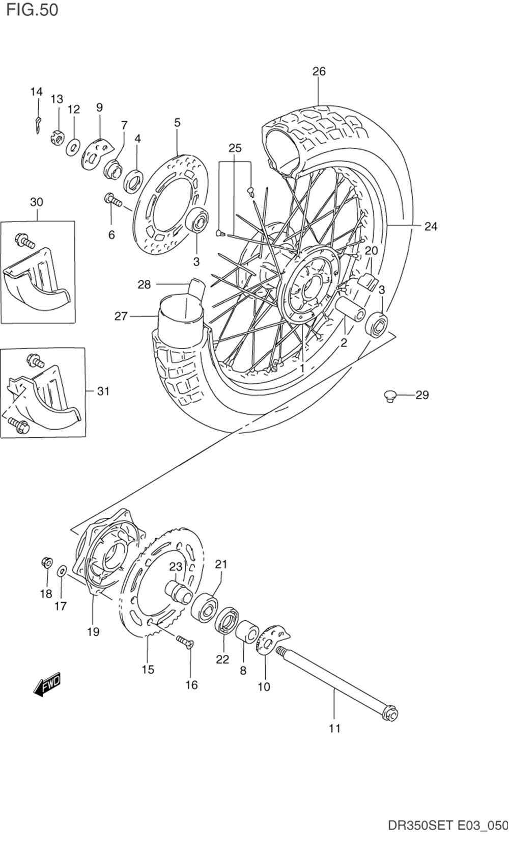 Rear wheel (model l_m_n_p_r_s)