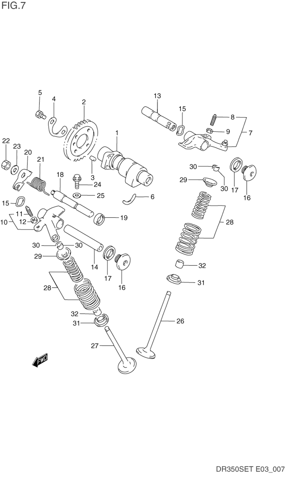 Cam shaft - valve (model l_m_n_p)